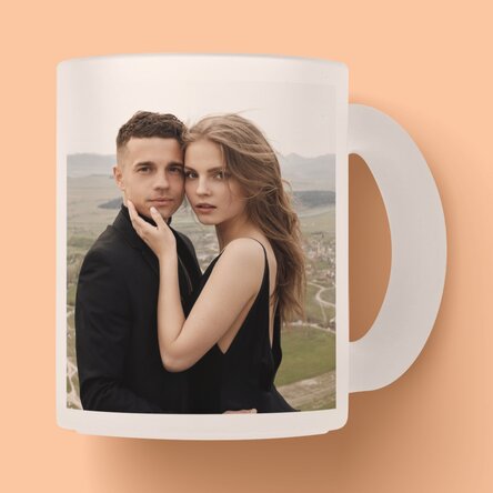 Personalisierter Glasbecher mit 2 Fotos
