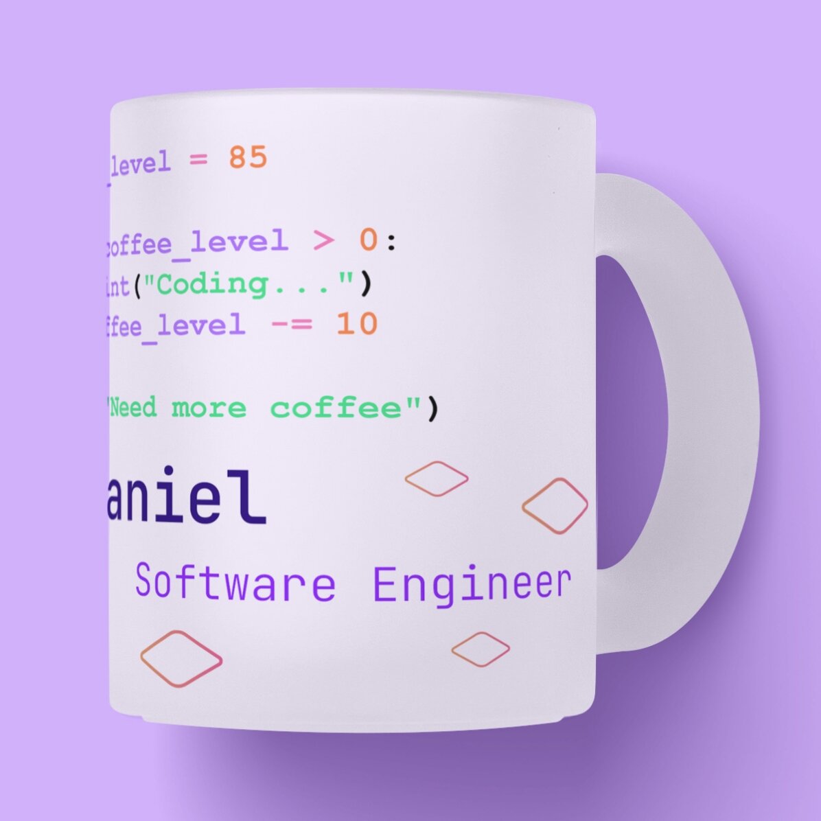 Personalisierte Tasse mit Text – Programmierung