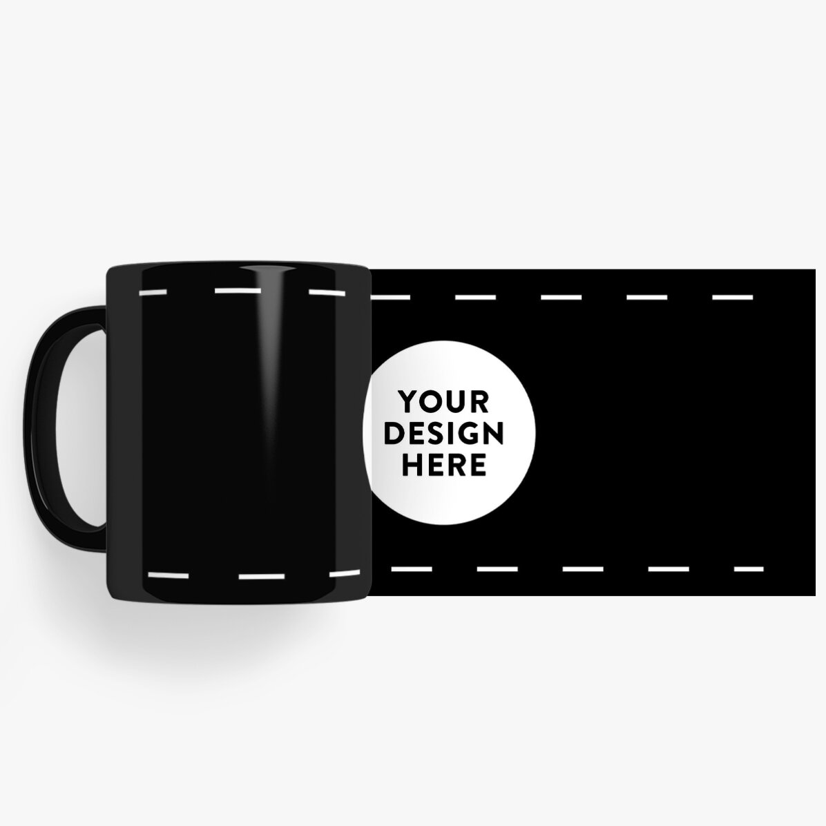 Personalisierte schwarze Tasse mit deinem Motiv