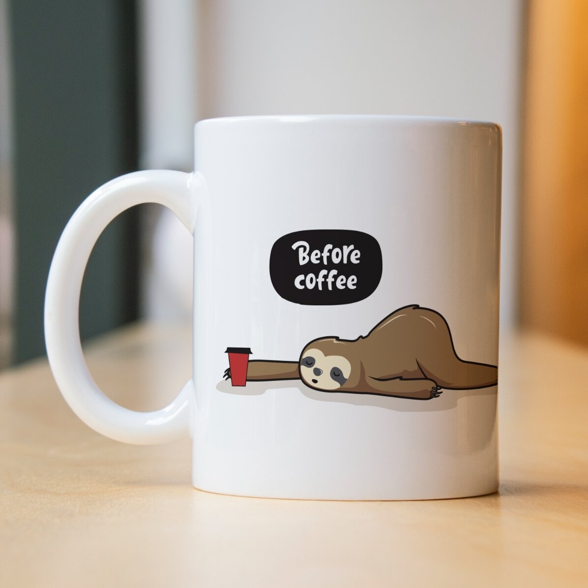 Personalisierte Tasse – Vor und nach dem Kaffee