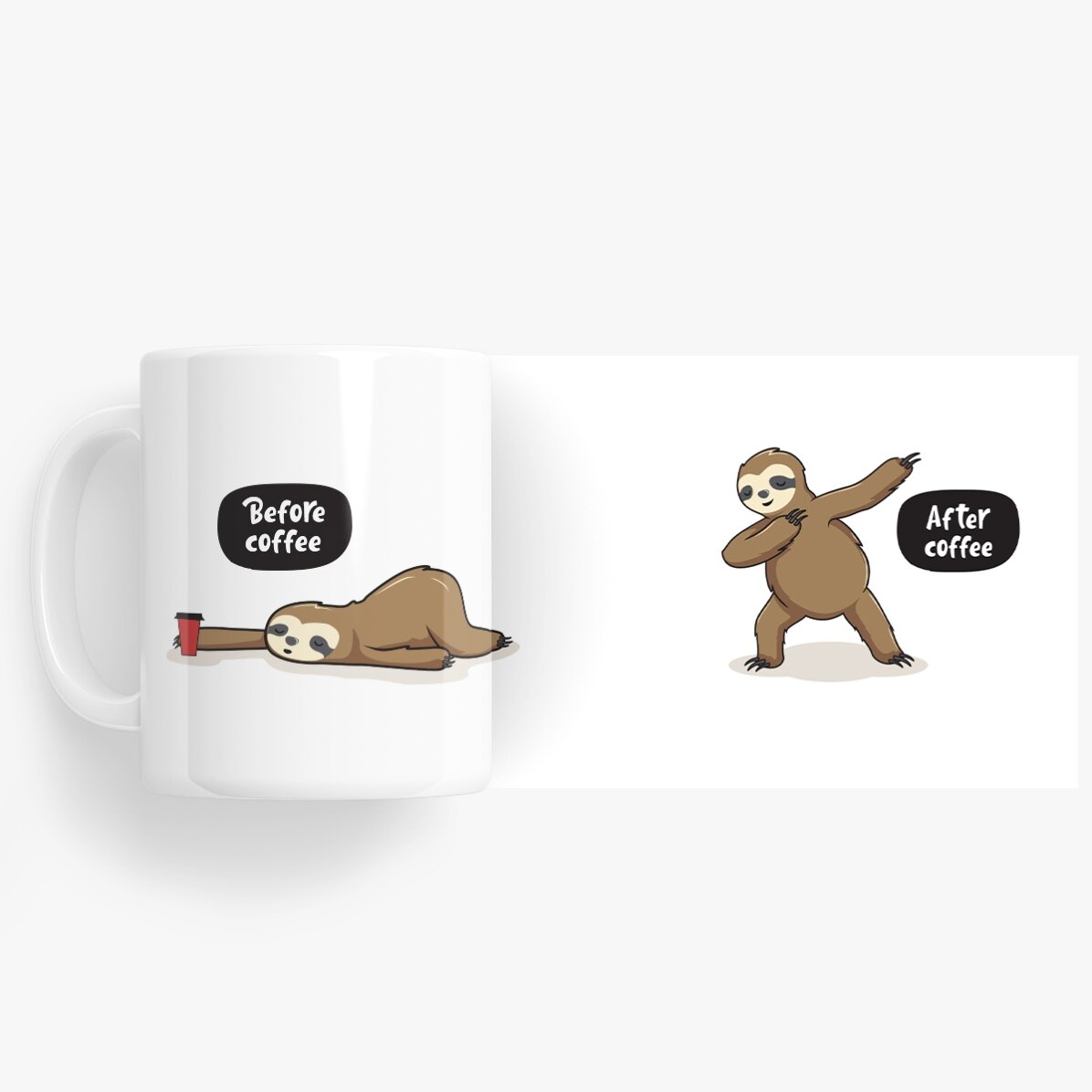 Personalisierte Tasse – Vor und nach dem Kaffee