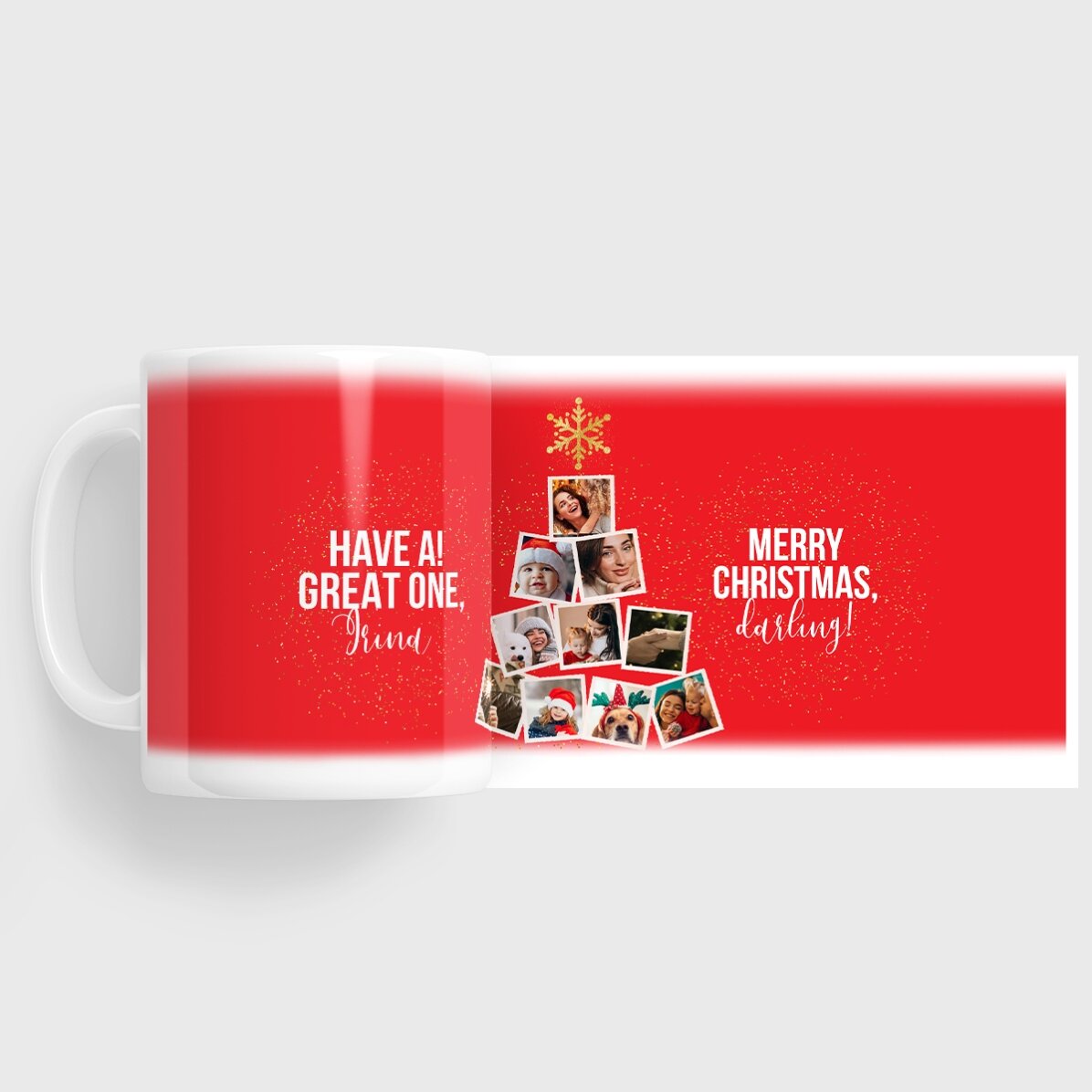 Personalisierte Tasse mit 10 Fotos und Text – Christmas Memories