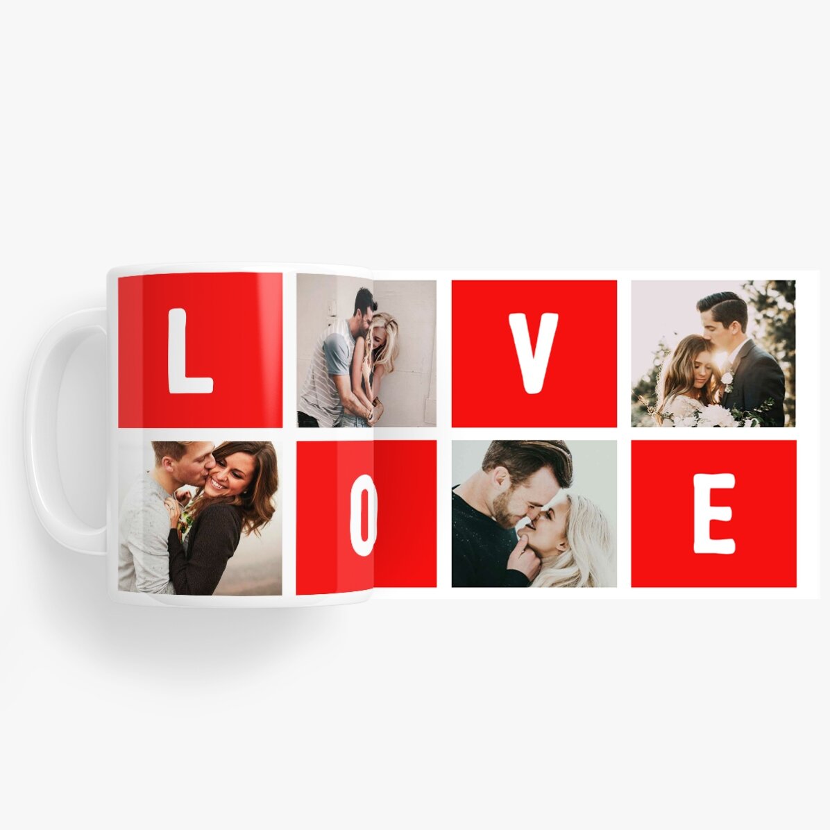 Personalisierte Tasse mit 4 „Love“-Fotos