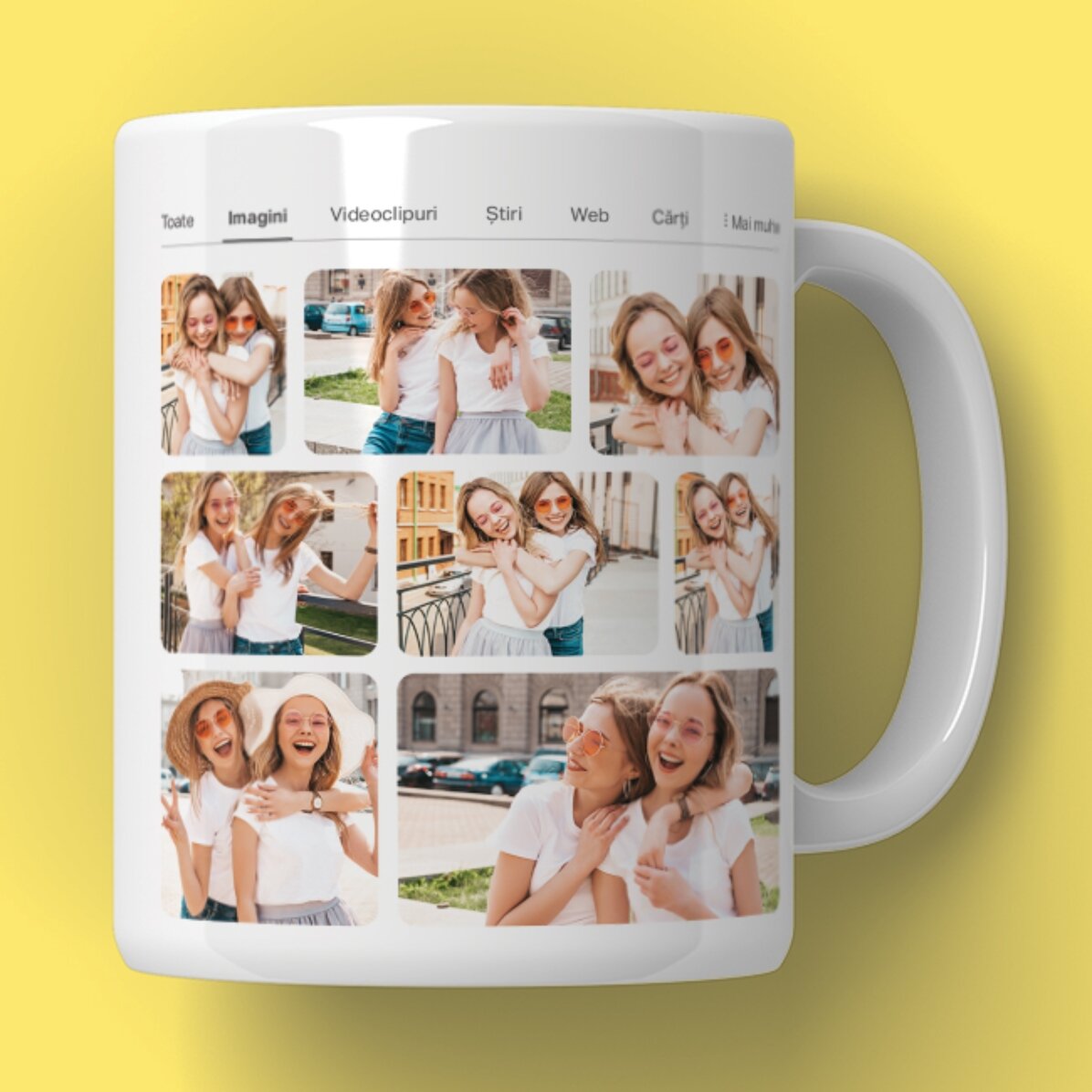 Personalisierte Tasse mit 9 Fotos und Text – Suche