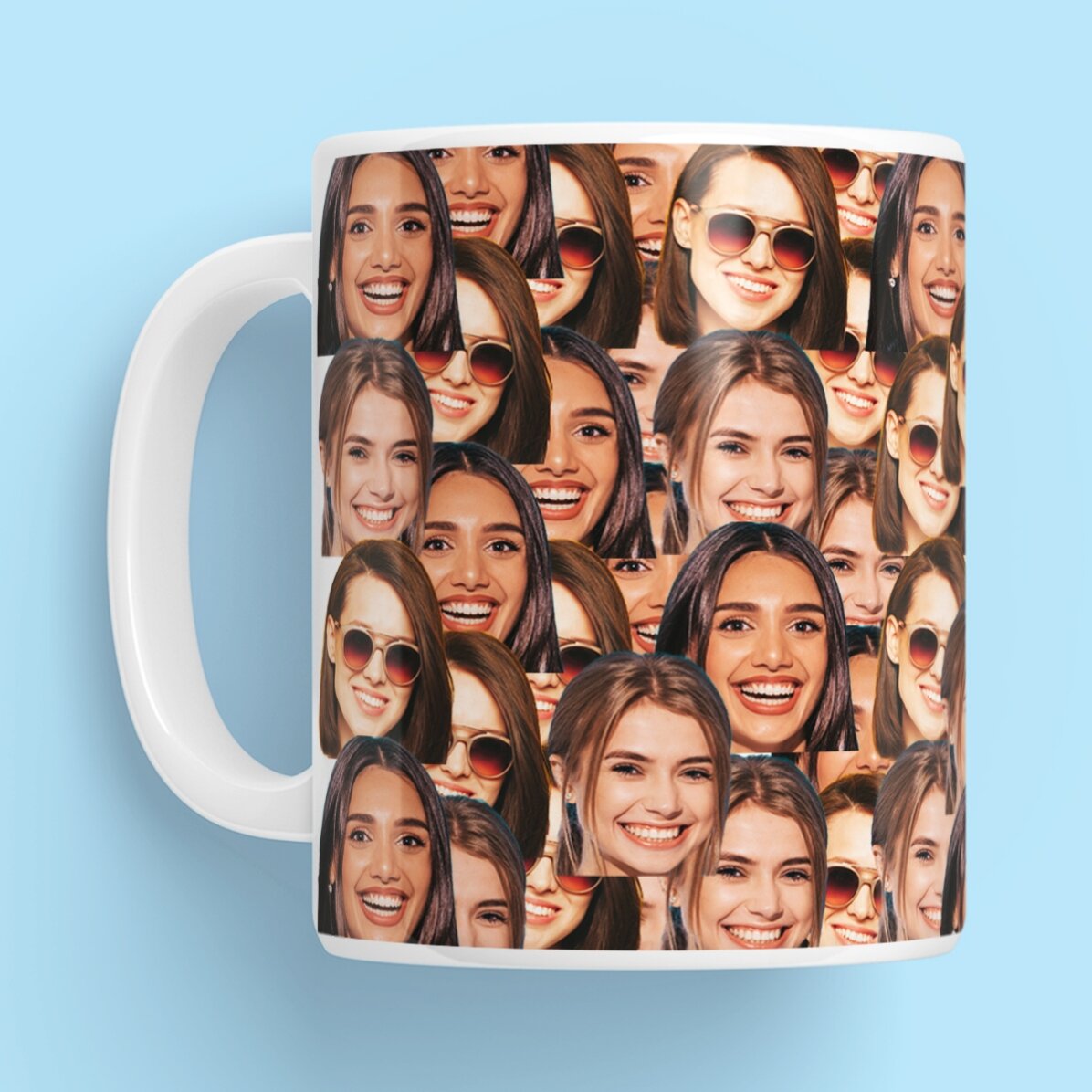 Personalisierte Tasse mit einer Collage aus 3 Fotos