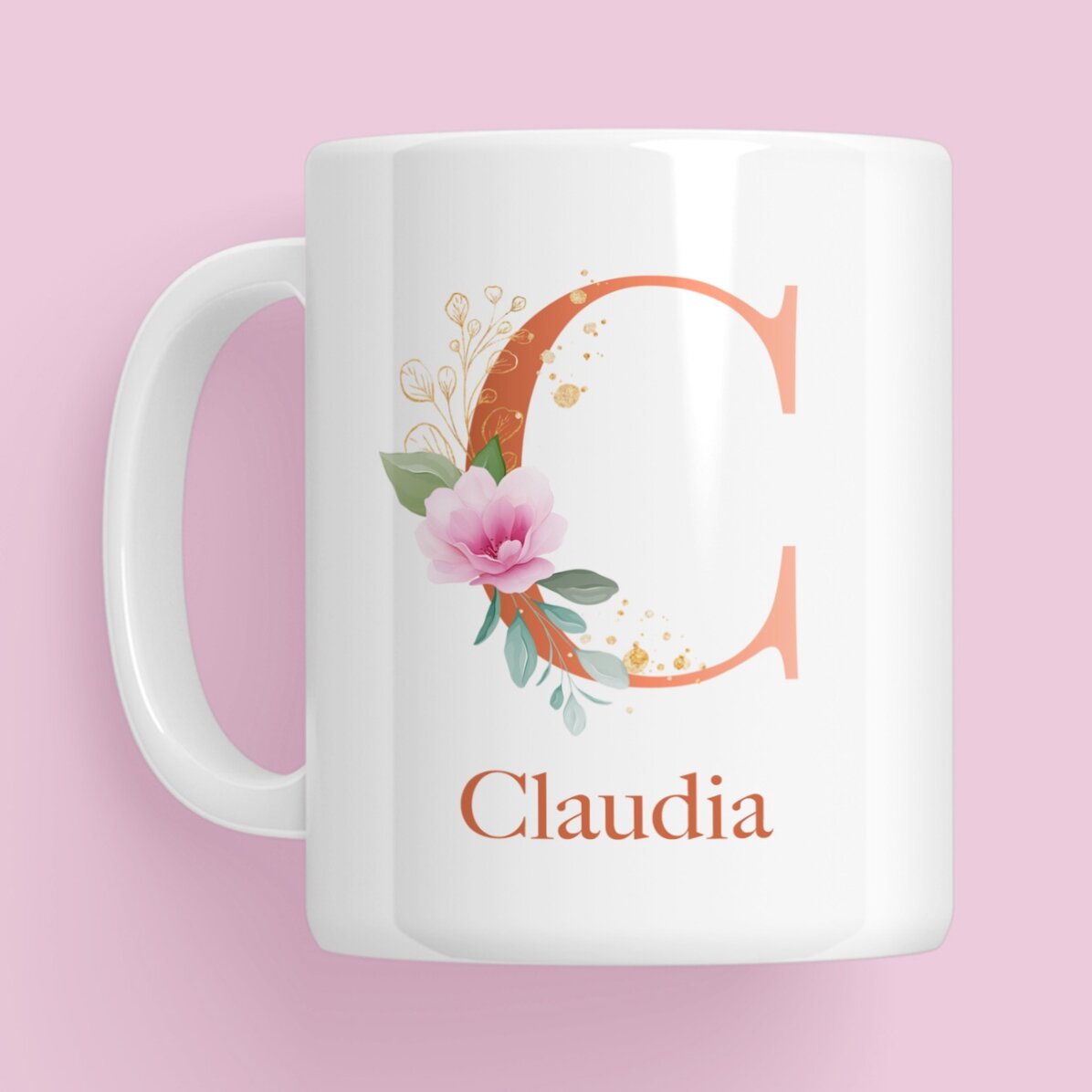 Personalisierte Tasse mit Initiale, Namen und Foto