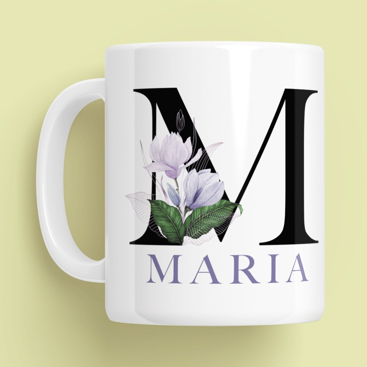 Personalisierte Tasse mit Initiale und Namen