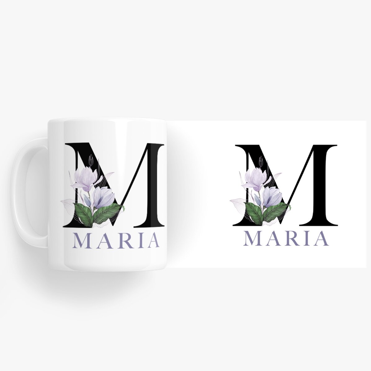 Personalisierte Tasse mit Initiale und Namen