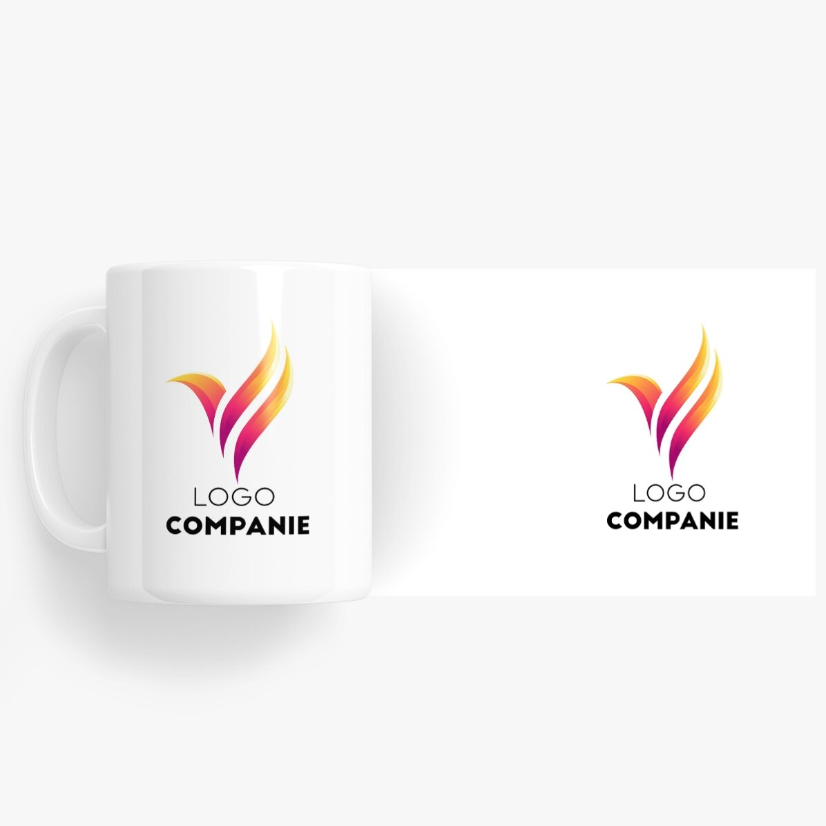 Personalisierte Tasse mit Logo auf beiden Seiten