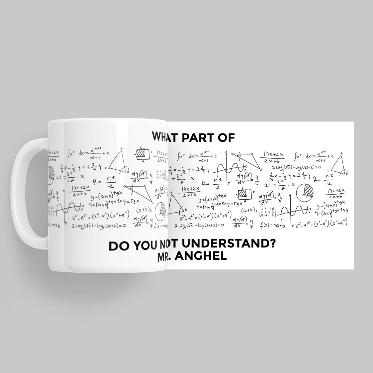 Personalisierte Tasse mit Botschaft – Mathematik