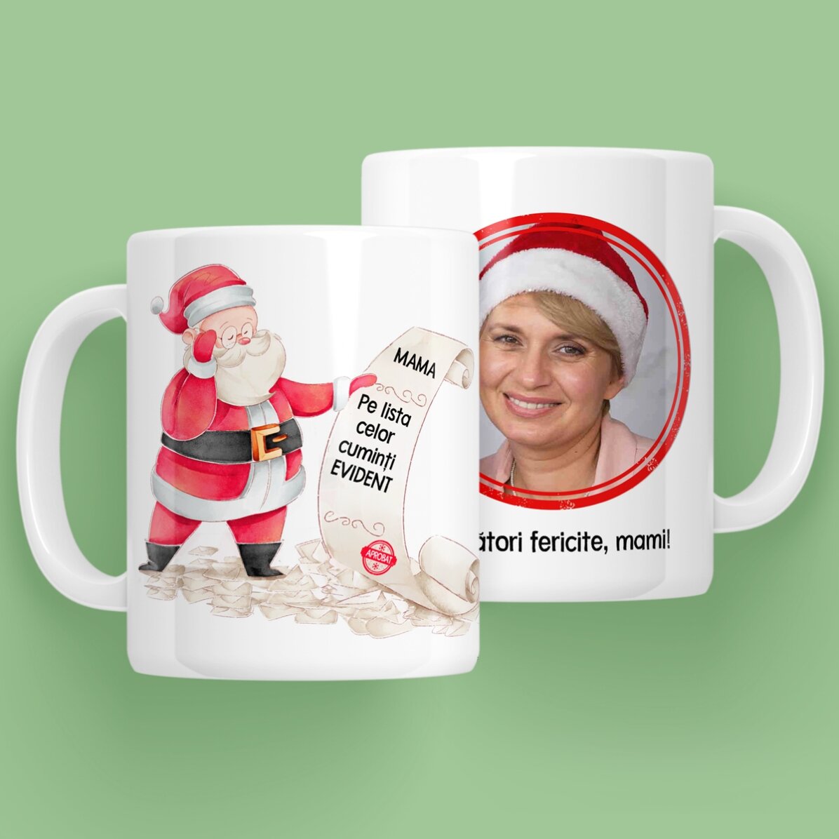 Personalisierte Tasse mit Botschaft und Foto – Wunschliste