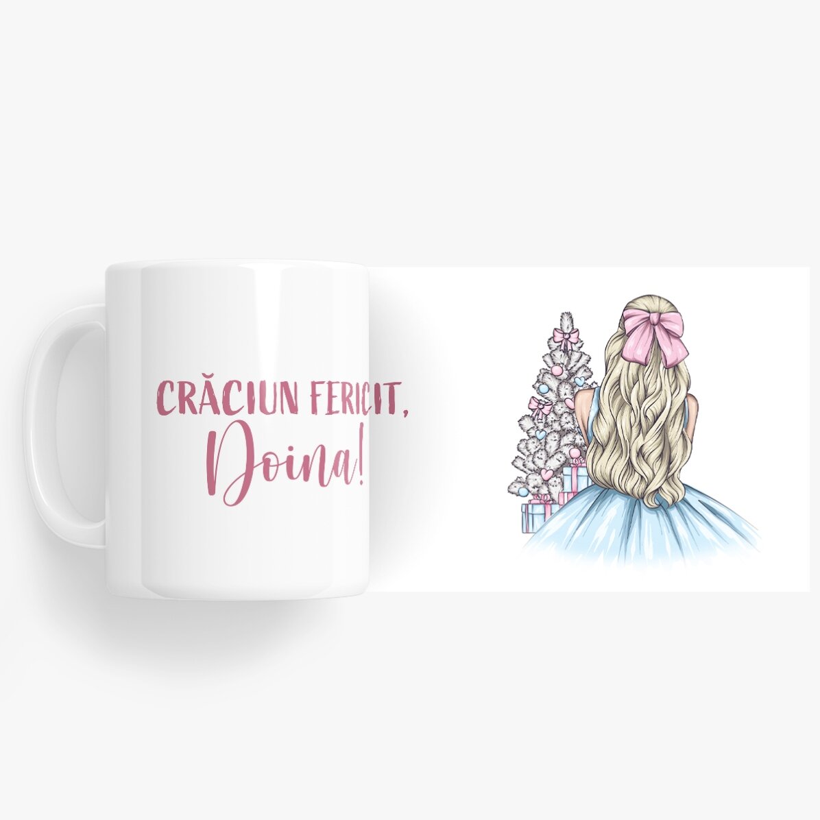 Personalisierte Tasse mit Namen – Christmas Princess Blue