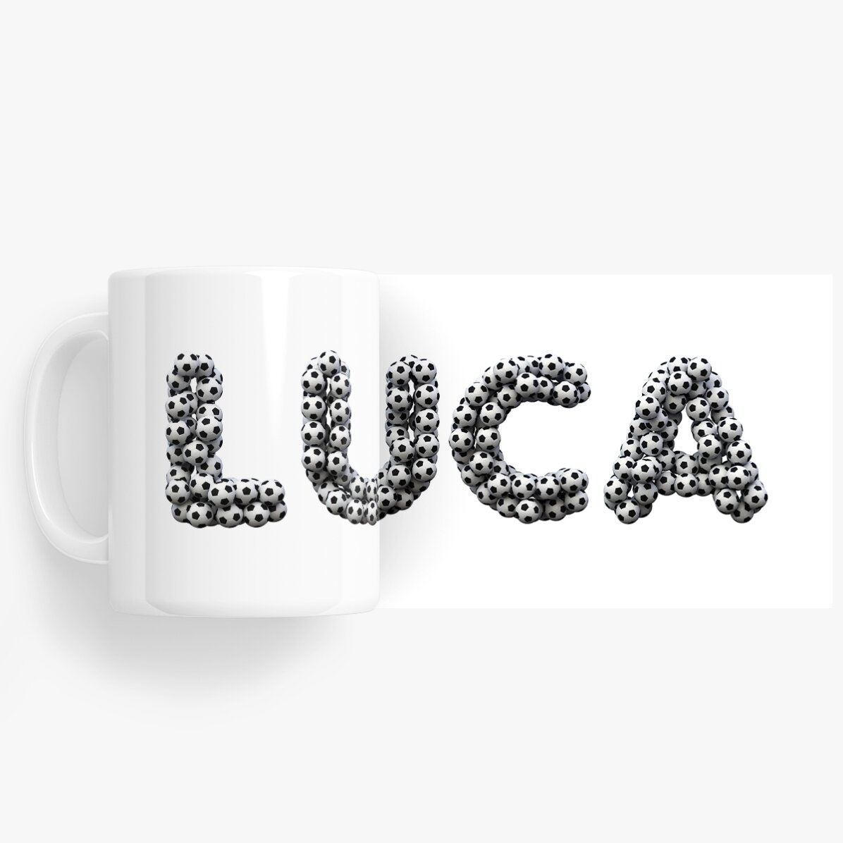 Personalisierte Tasse mit Namen – Fußball