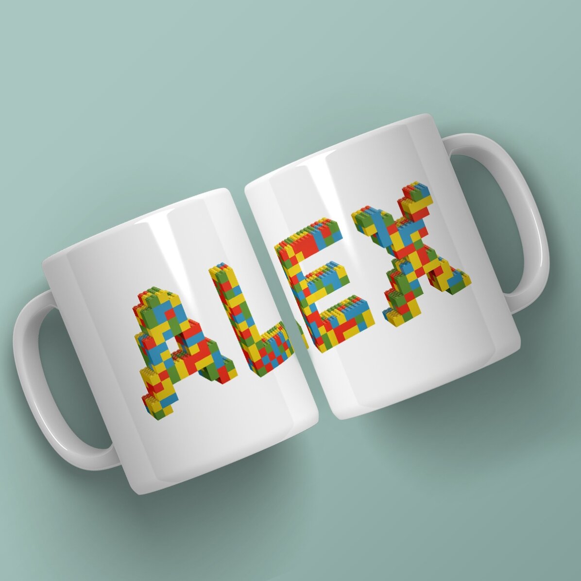 Personalisierte Tasse mit Namen – Lego