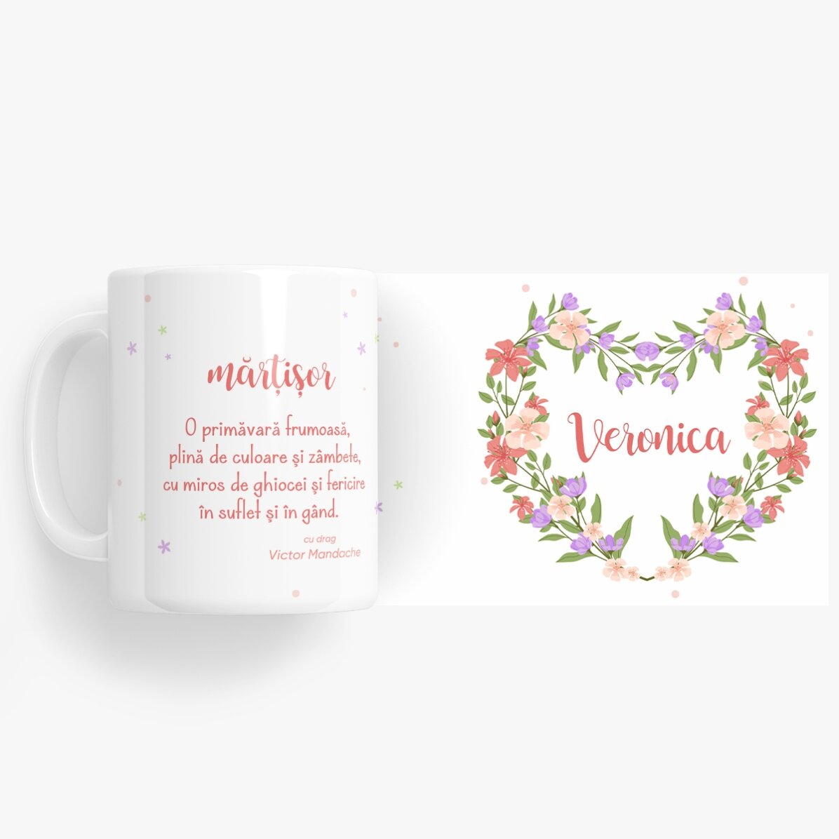 Personalisierte Tasse mit Namen und Botschaft – Einen schönen Frühling!