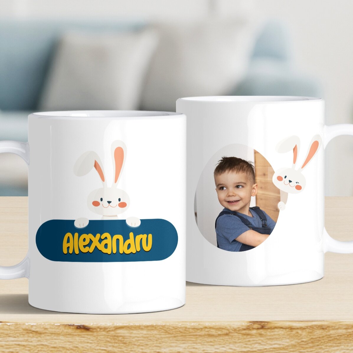 Personalisierte Tasse mit Namen und Foto – Iepurila
