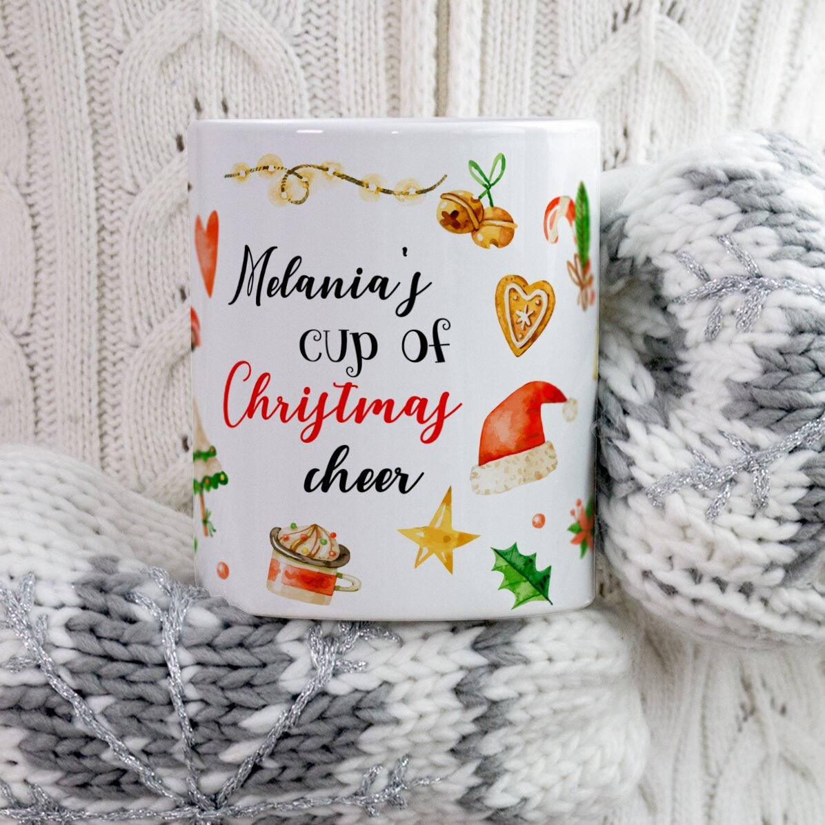 Personalisierte Tasse mit deinem Namen – Christmas Cheer