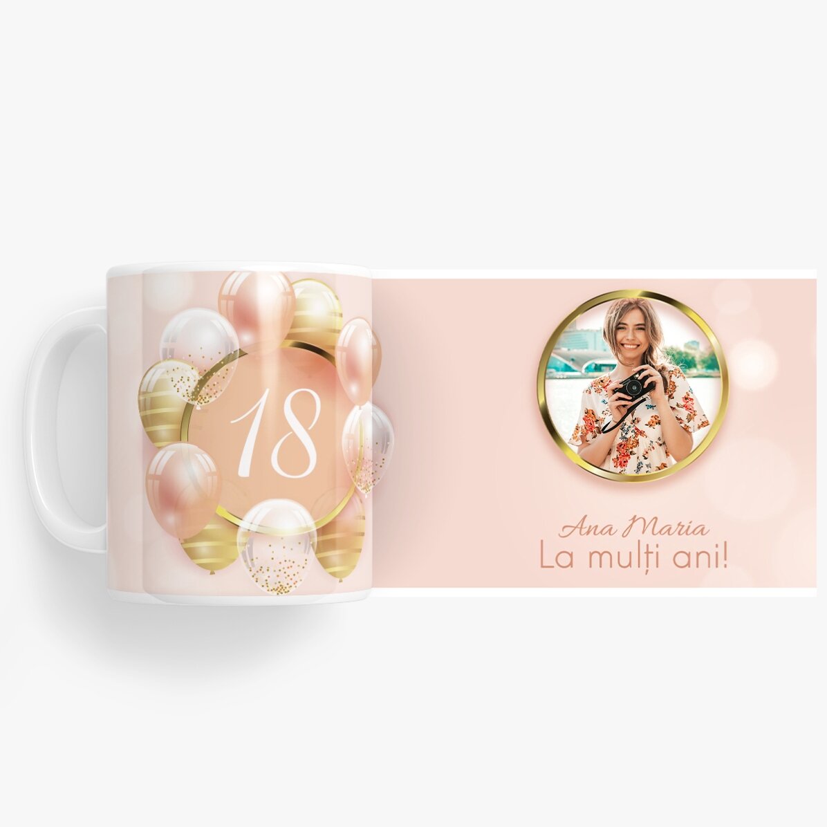 Personalisierte Tasse mit Foto und Text – Volljährig