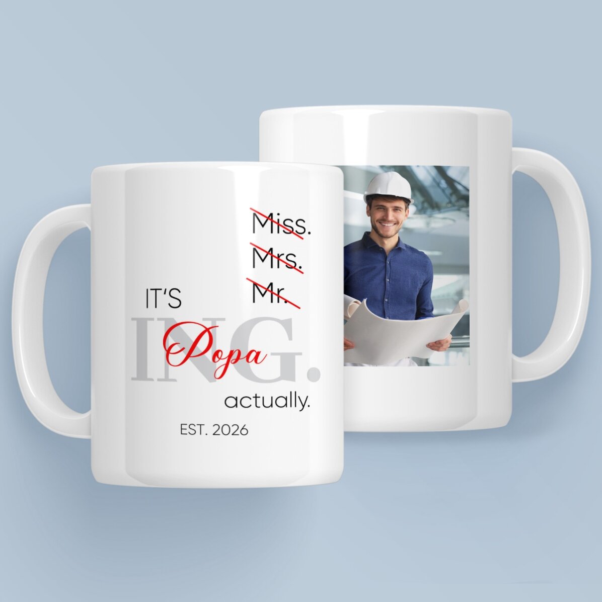 Personalisierte Tasse mit Foto und Text – Actually