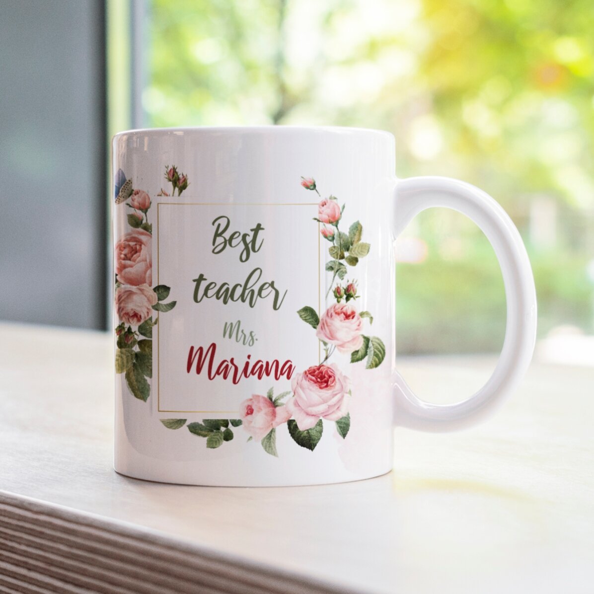 Personalisierte Tasse mit Aufdruck – „Best teacher“