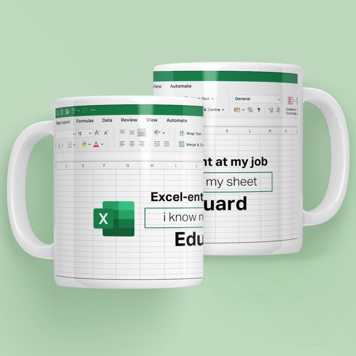 Personalisierte Tasse mit Text – Excel