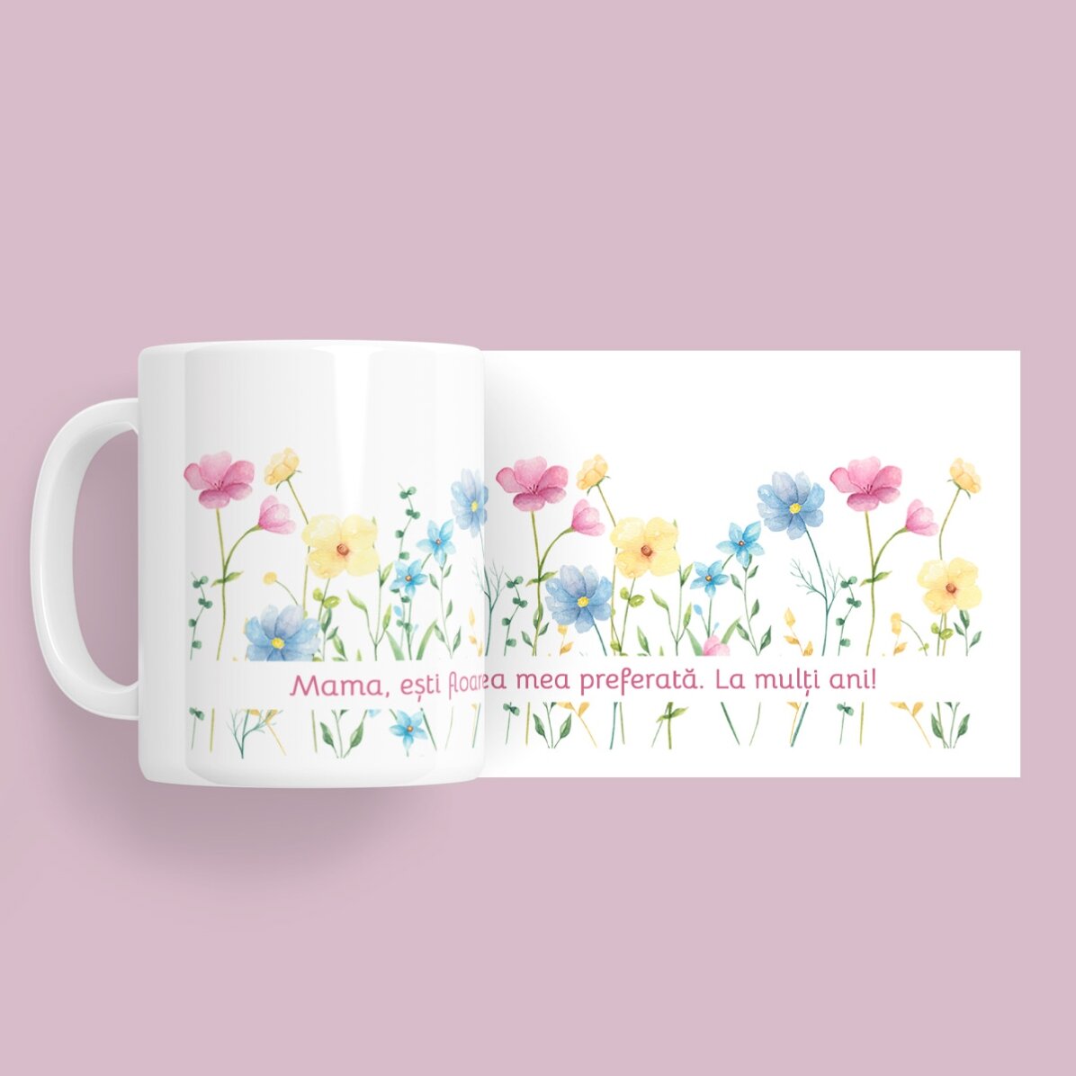 Personalisierte Tasse mit Text – Flowers