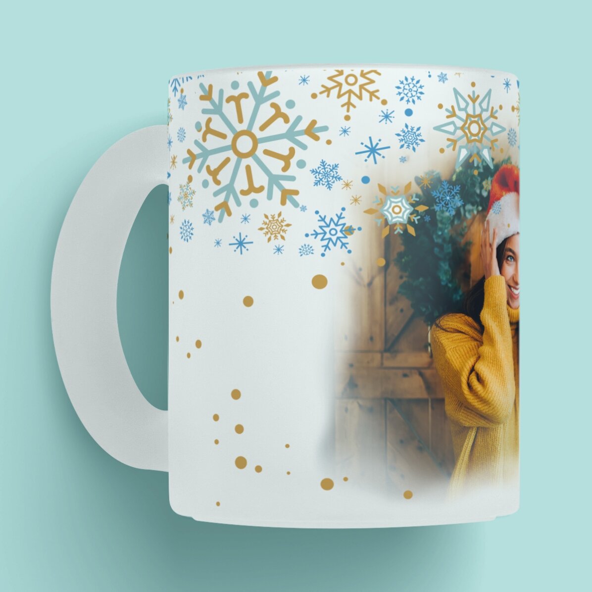 Personalisierter Glasbecher mit Text – Frosted