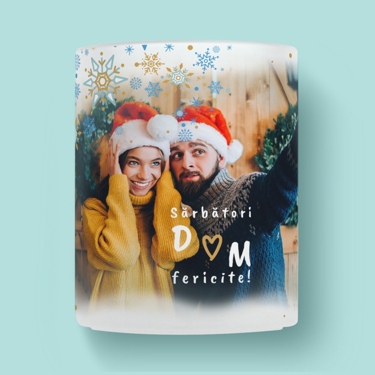 Personalisierter Glasbecher mit Text – Frosted