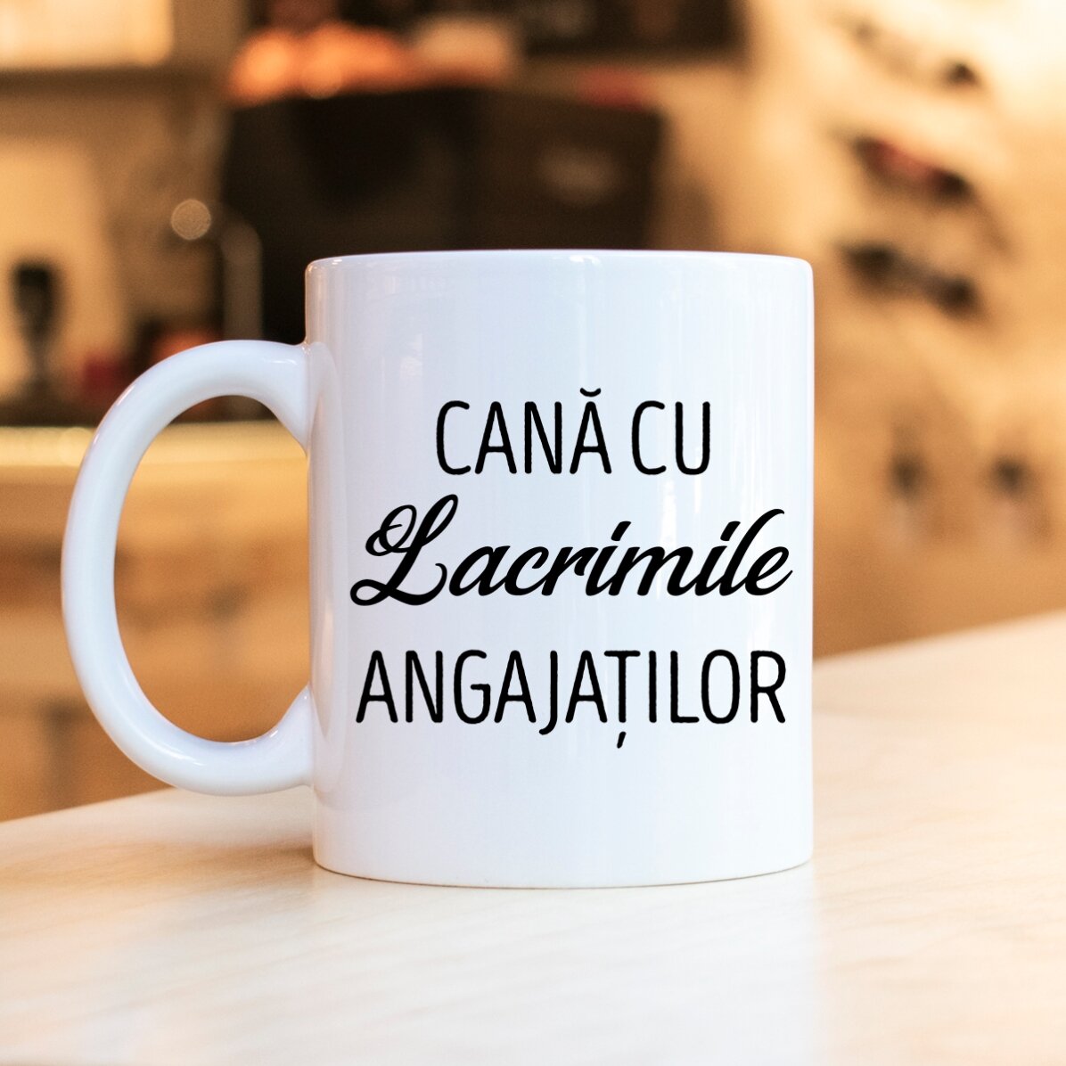 Personalisierte Tasse mit Text – Die Tränen der Mitarbeiter