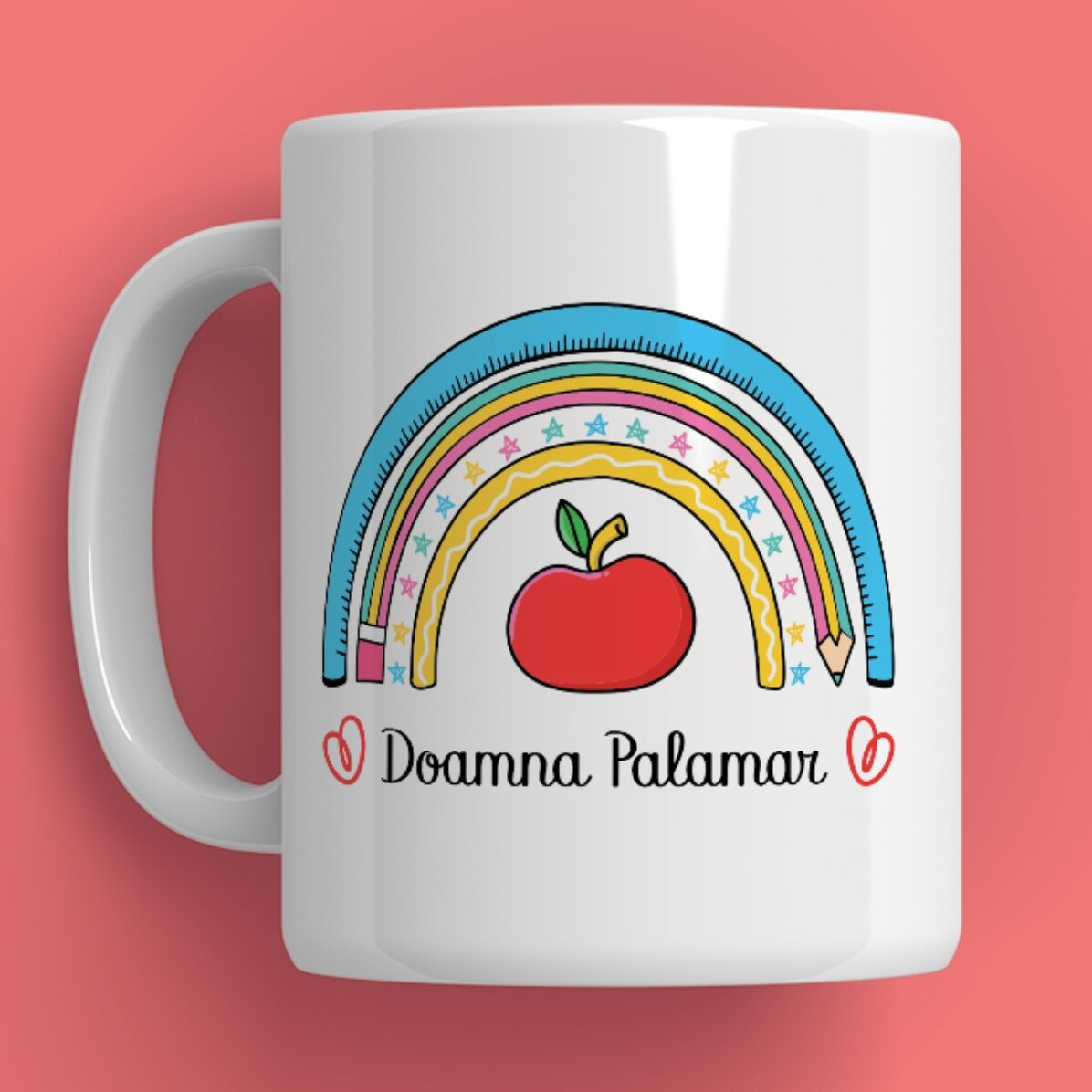 Personalisierte Tasse mit Text – Die Arbeit des Lehrers