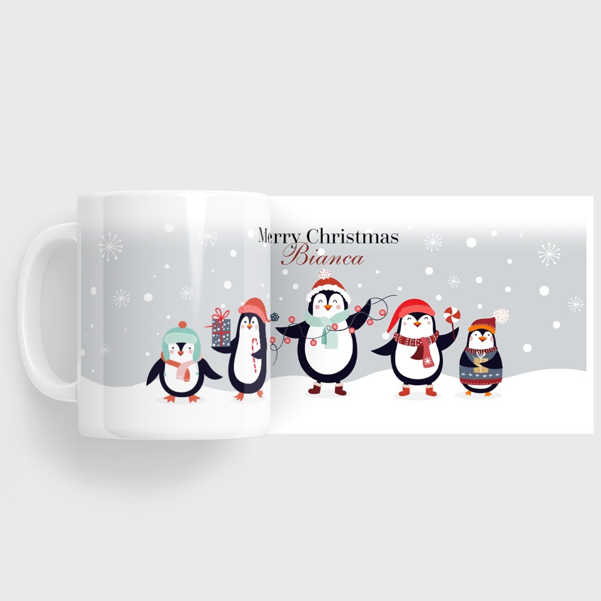 Personalisierte Tasse mit Text – Pinguine