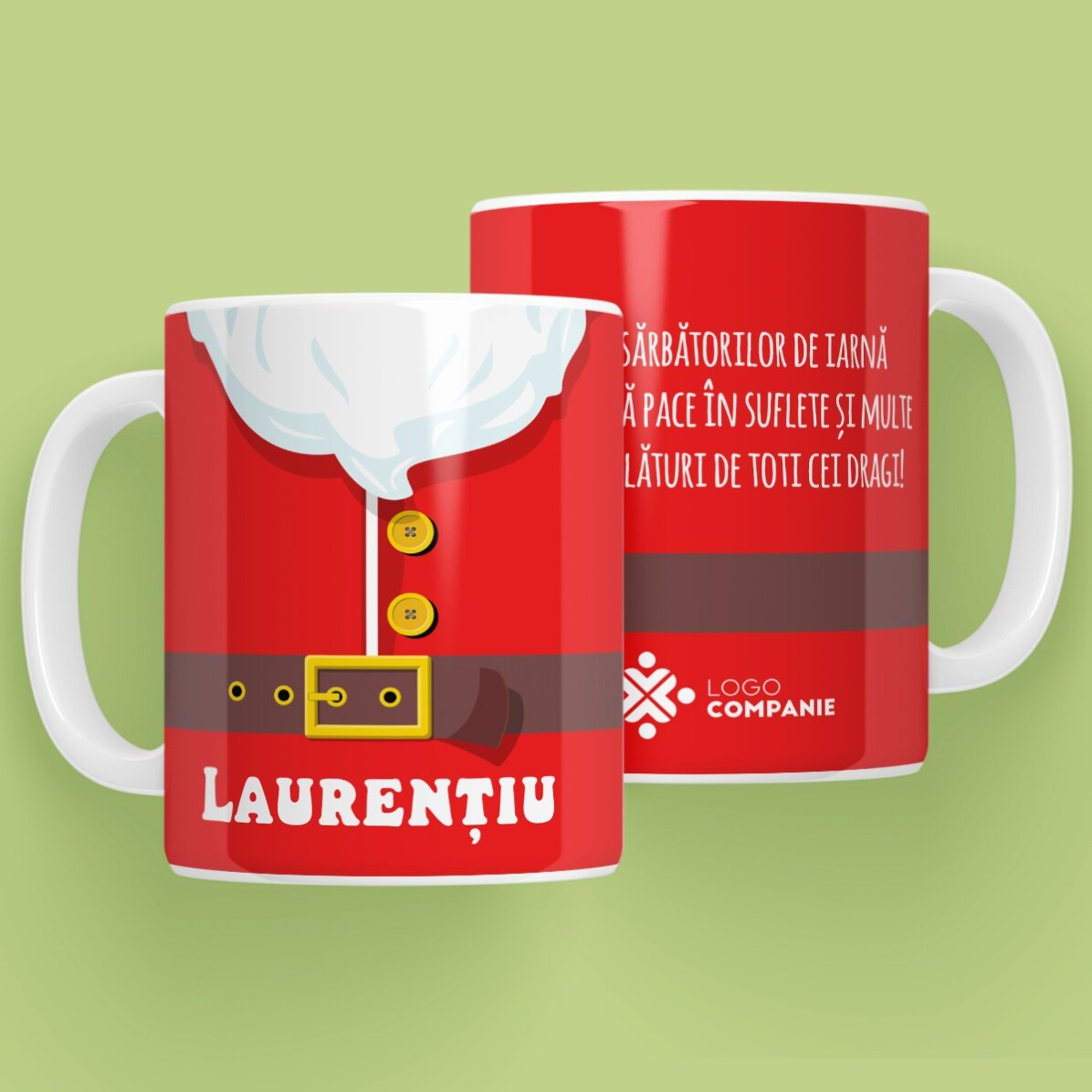 Personalisierte Tasse mit Text und Logo – Weihnachtsmann-Tasse