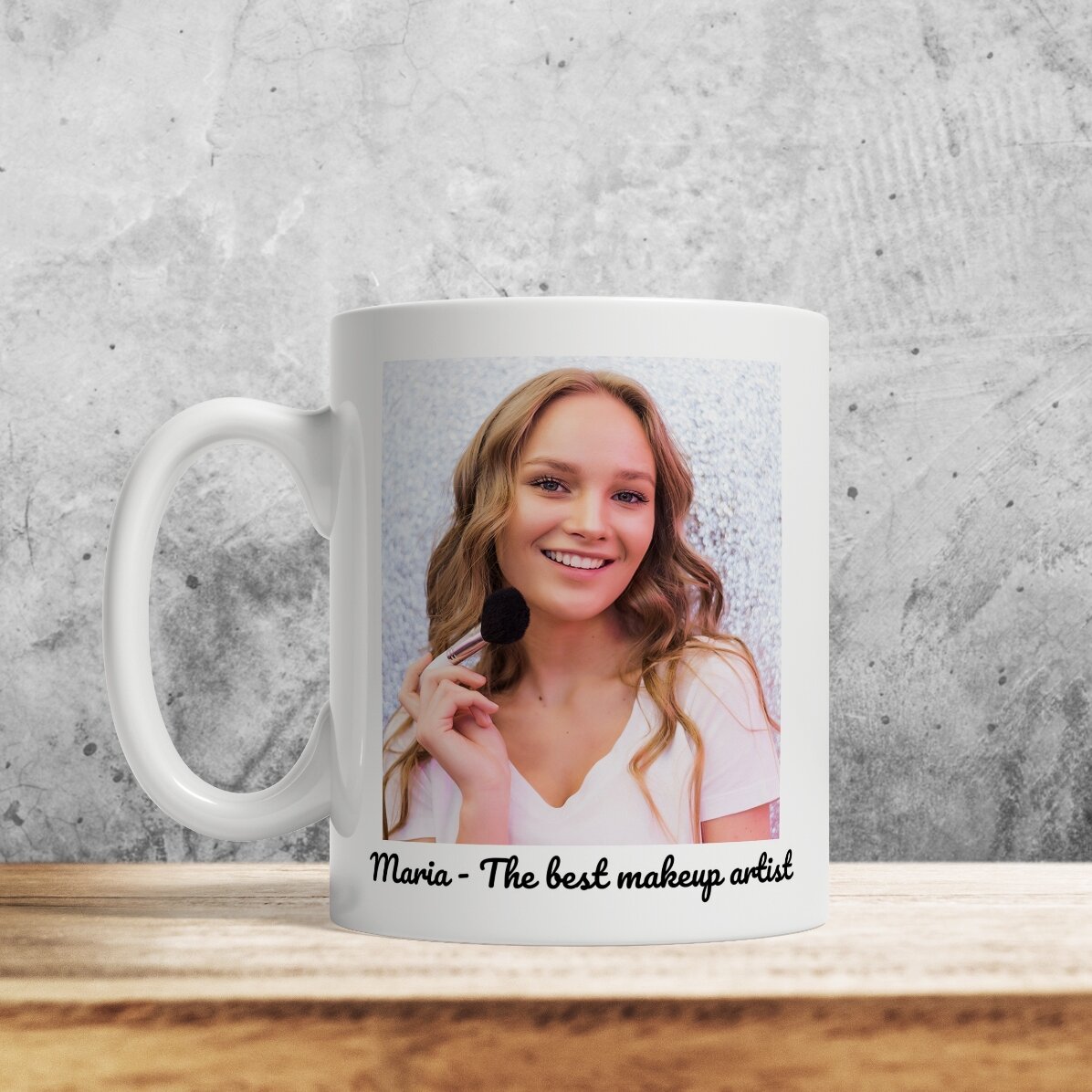 Personalisierte Tasse mit Text und einem Foto