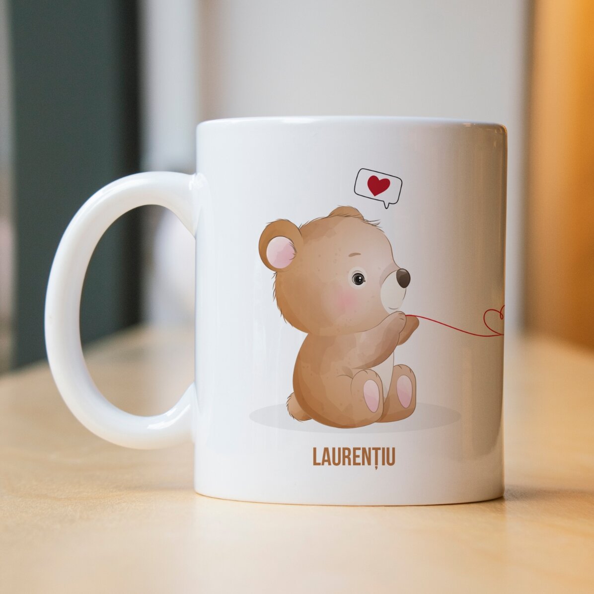 Personalisierte Tasse mit Text – Verliebte Bären