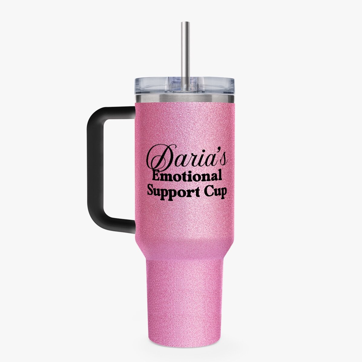 Personalisierter Thermobecher mit Henkel und Strohhalm – Emotional Support