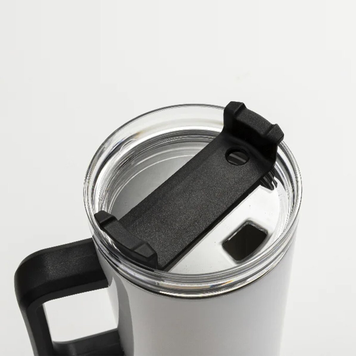 Thermosbecher mit Griff und Strohhalm, individuell mit Logo bedruckt