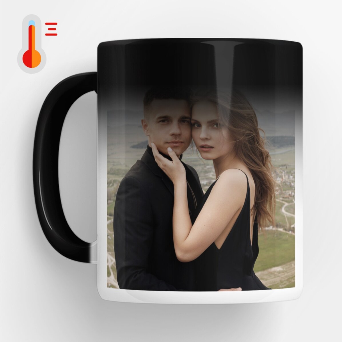 Personalisierte Zaubertasse mit 2 Fotos
