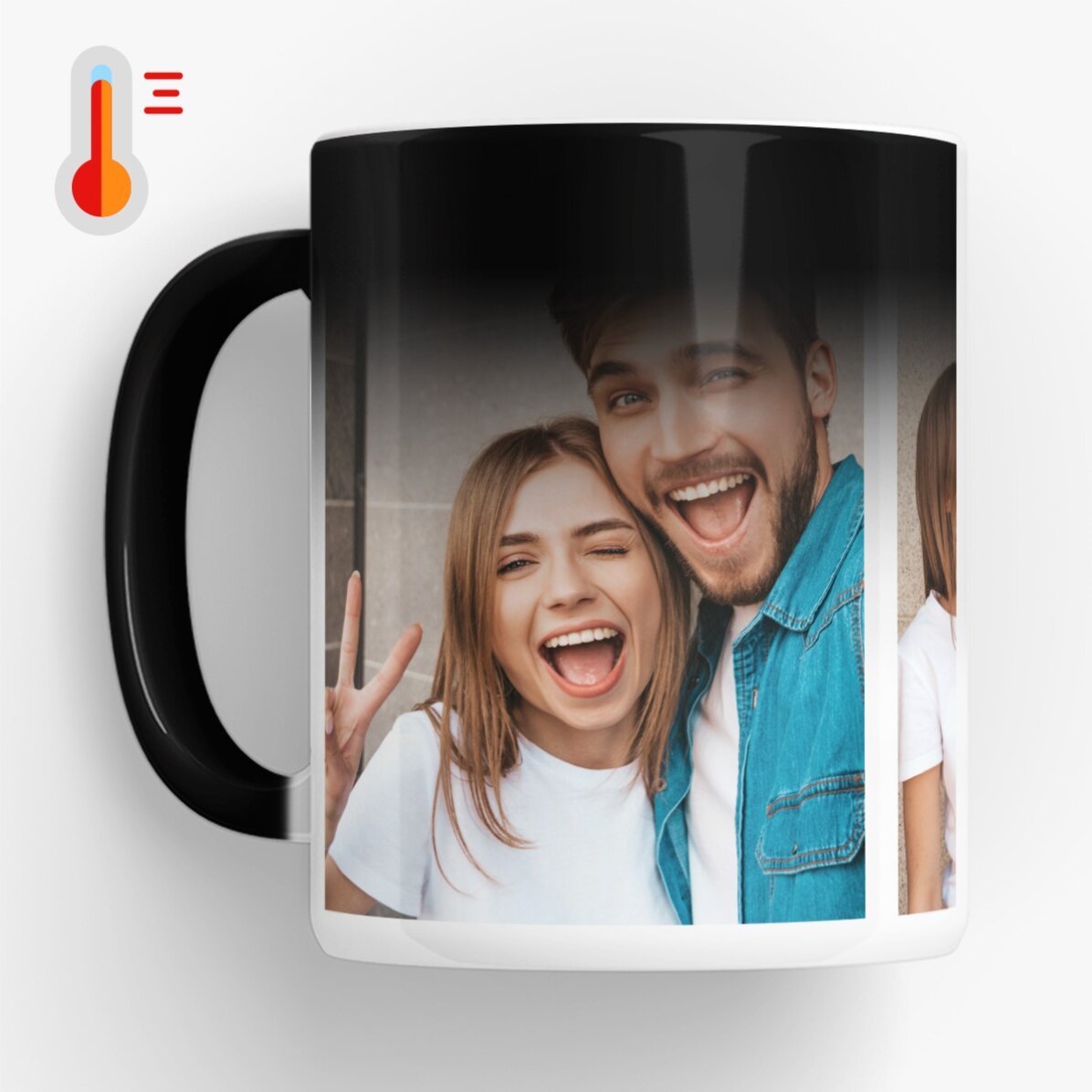 Personalisierte Zaubertasse mit 3 Fotos