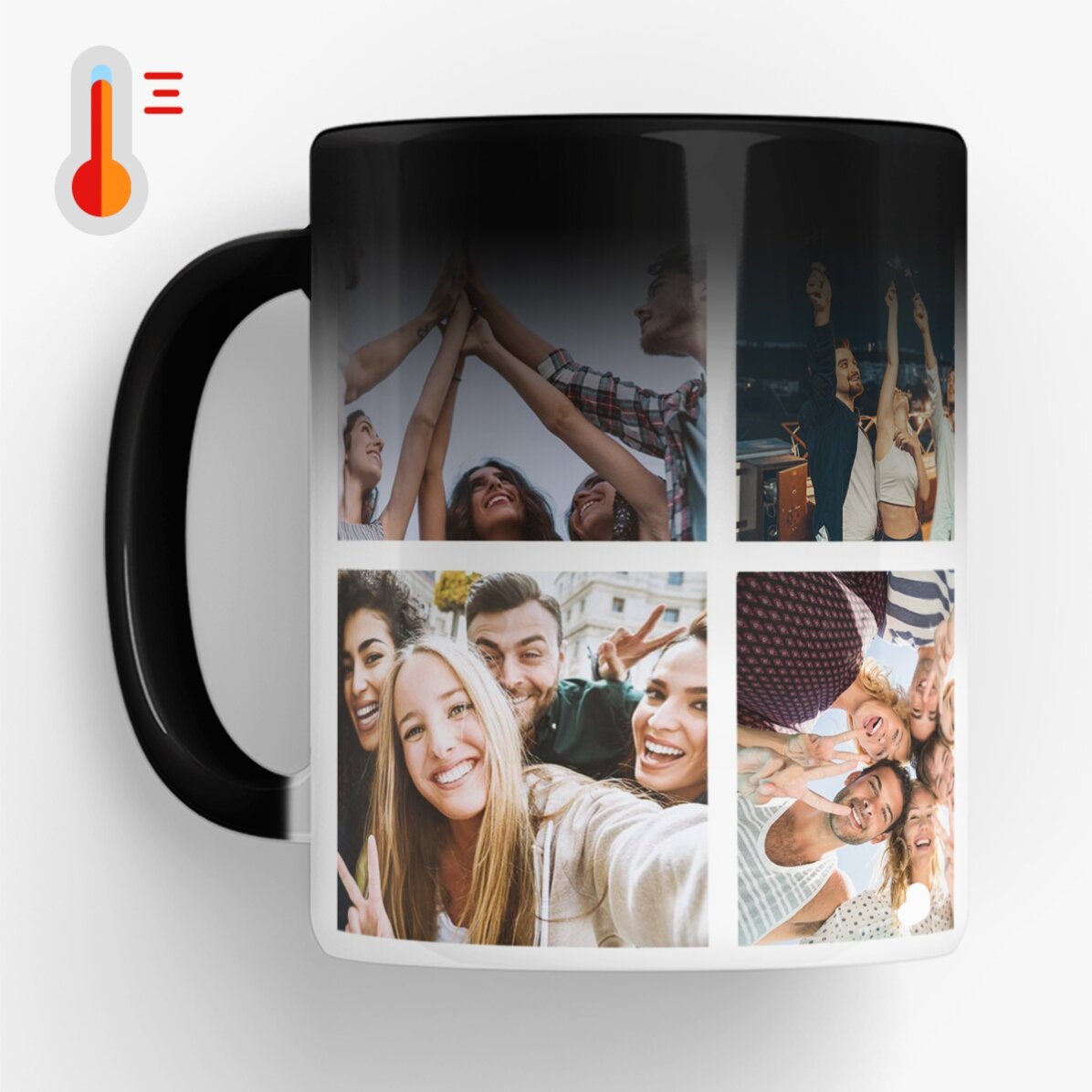 Personalisierte Zaubertasse mit 6 Fotos und einer Botschaft