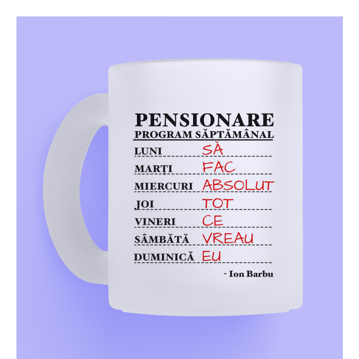 Personalisierte mattierte Glastassen