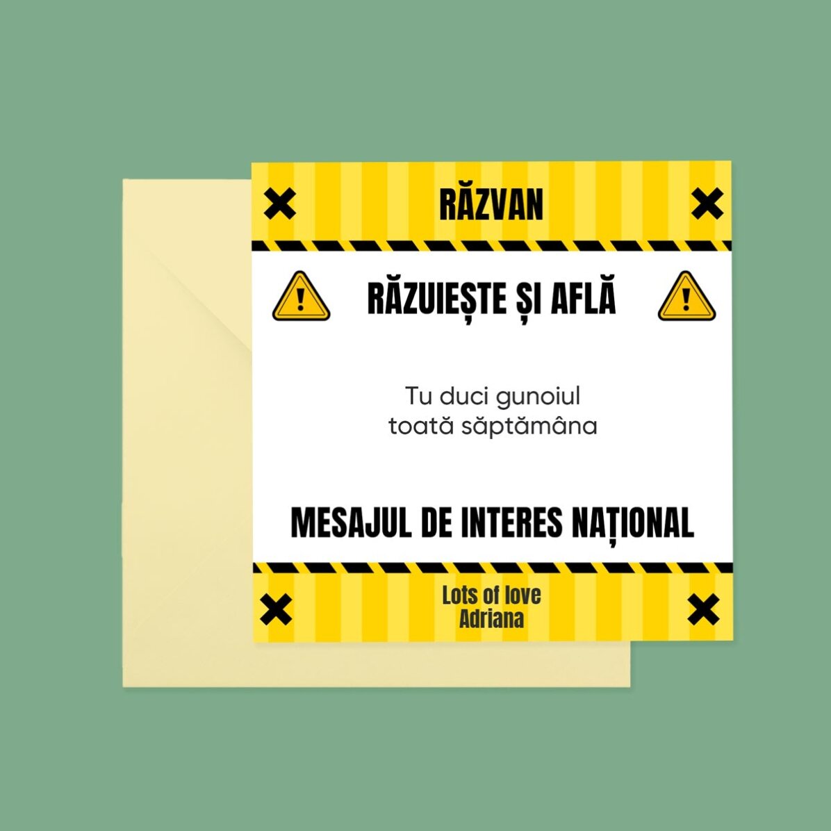 Personalisierte Rubbelkarte mit Text – Interes National