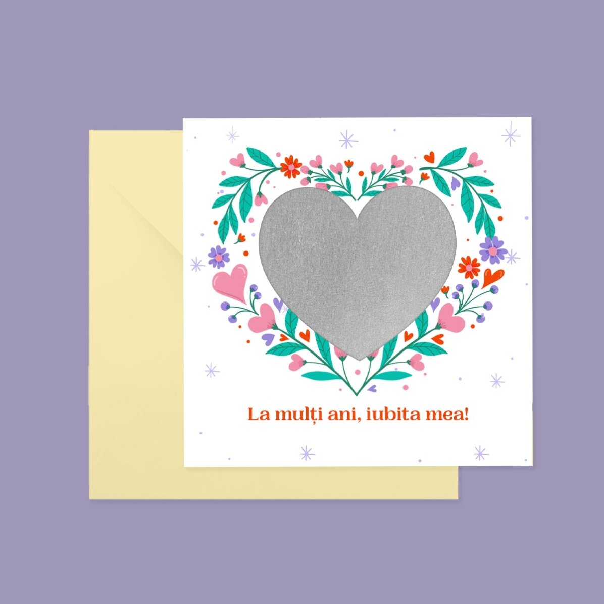 Personalisierte Rubbelkarte mit Text – Love