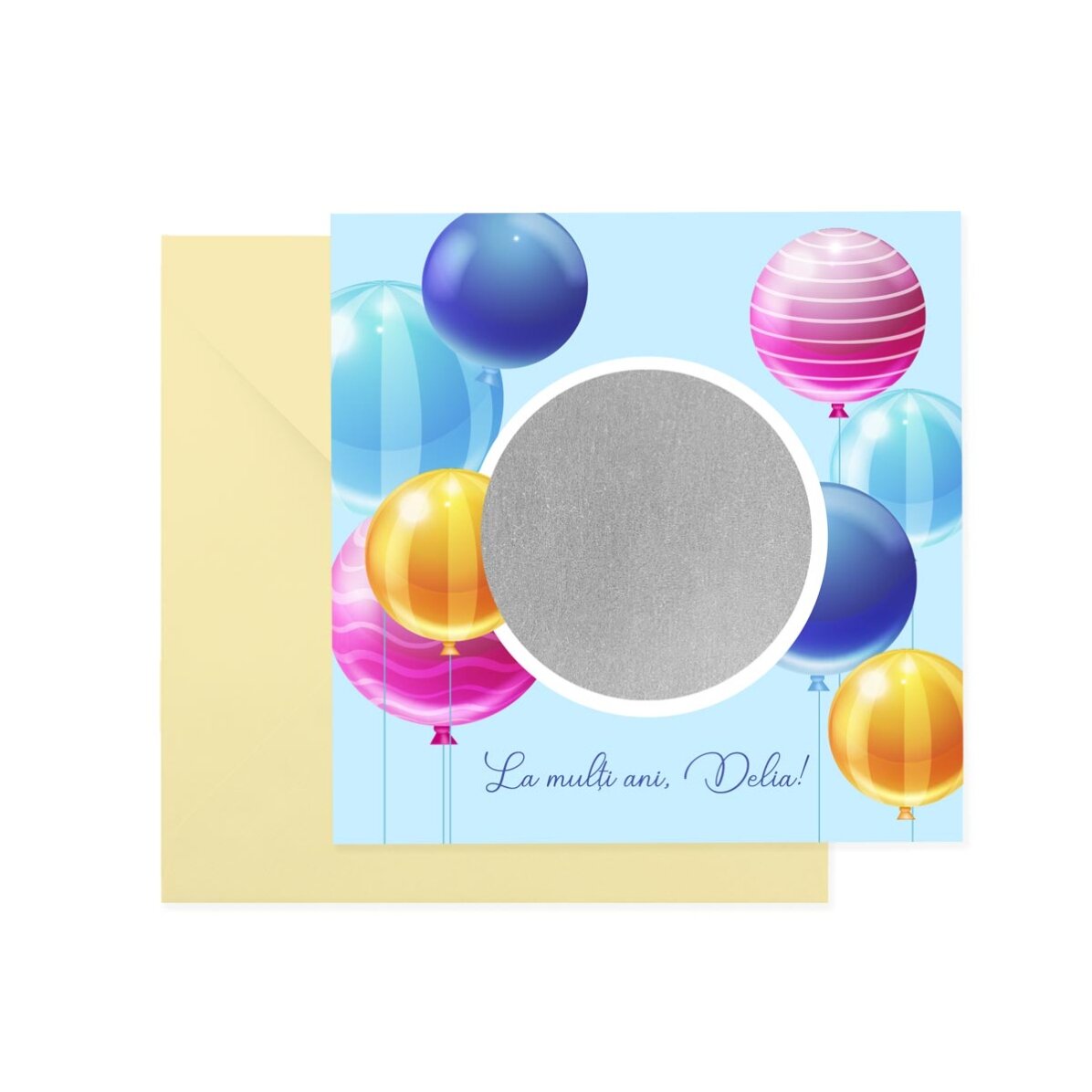 Personalisierte Rubbelkarte mit Text – Geburtstag