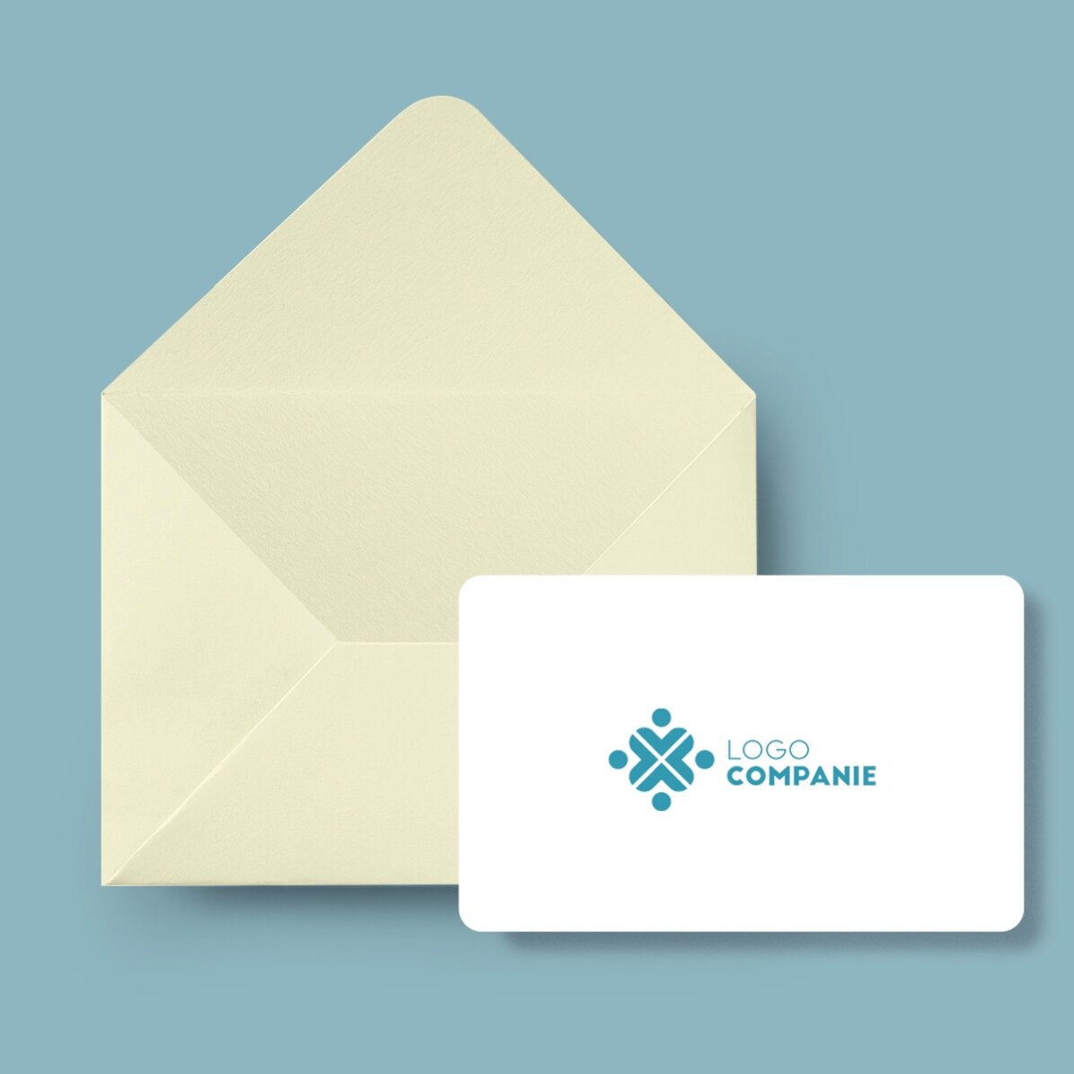 Individuell gestaltete Aluminium-Visitenkarte (Vorder- und Rückseite) mit QR-Code und Logo – Kontakt