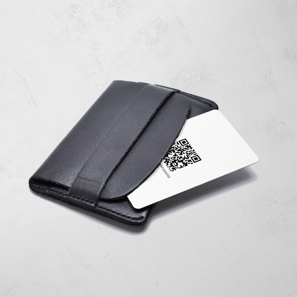 Individuell gestaltete Aluminium-Visitenkarte (Vorder- und Rückseite) mit QR-Code, Text und Fotos – 