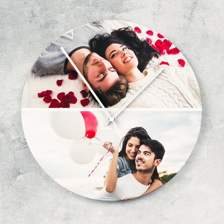 Personalisierte Uhr mit 2 Fotos