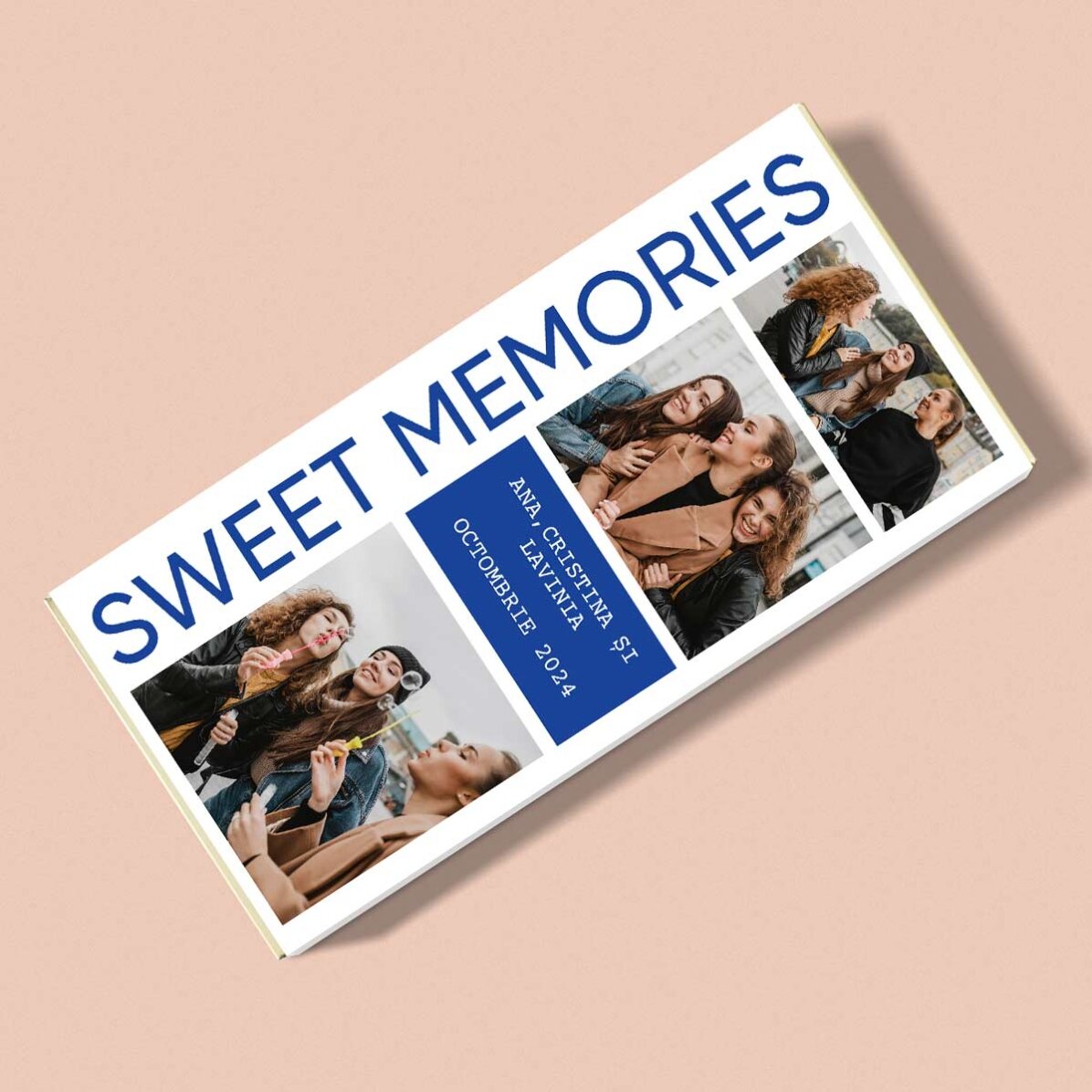 Personalisierte Schokolade mit 5 Fotos und einer Botschaft – Sweet Memories