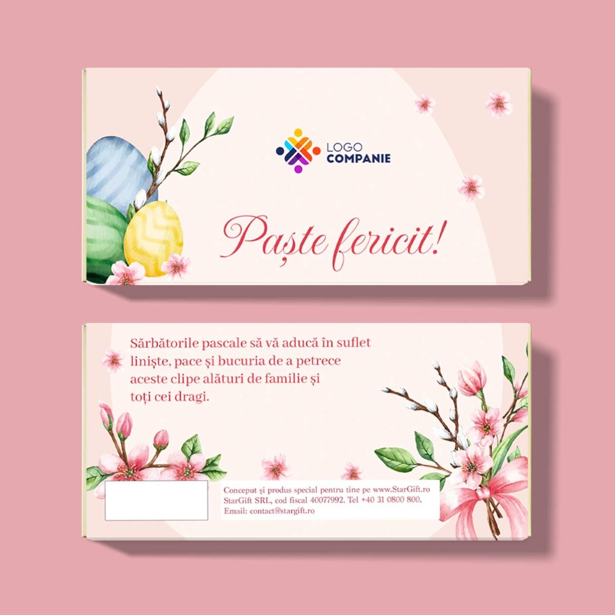 Individuell gestaltete Schokolade mit Logo und Botschaft – Ostern