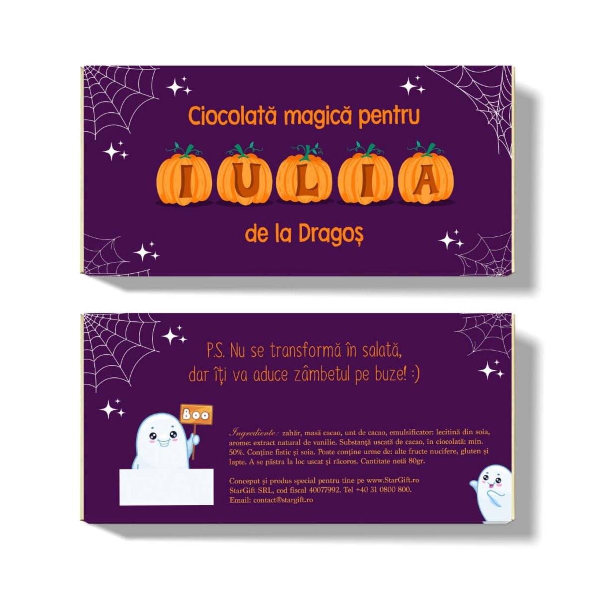 Personalisierte Schokolade mit Botschaft – Magisches Halloween