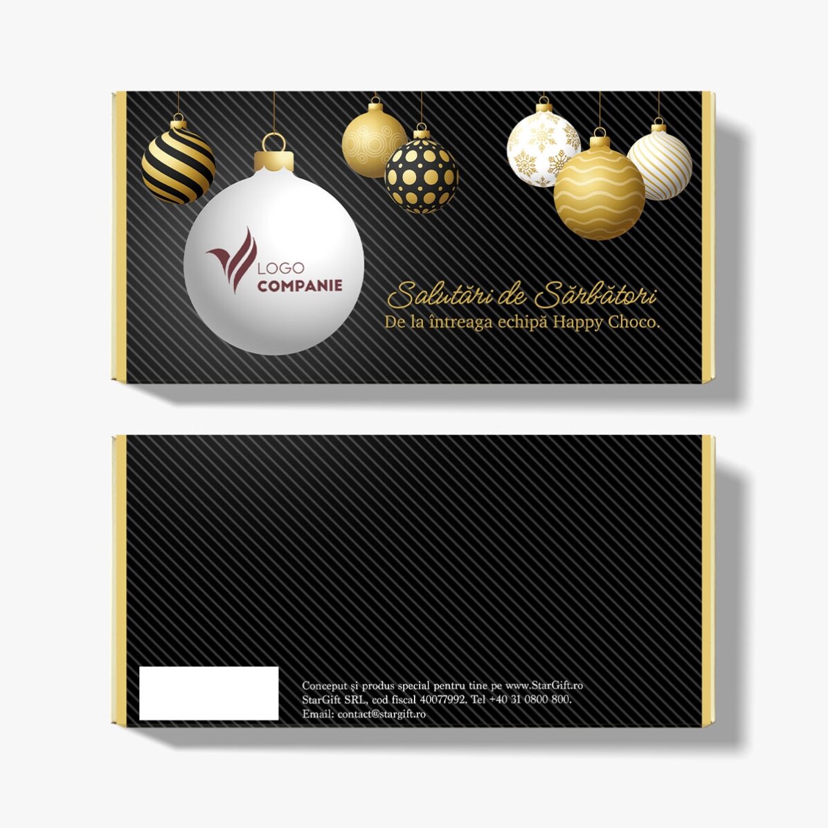 Personalisierte Schokolade mit Botschaft und Logo – Weihnachtsgrüße